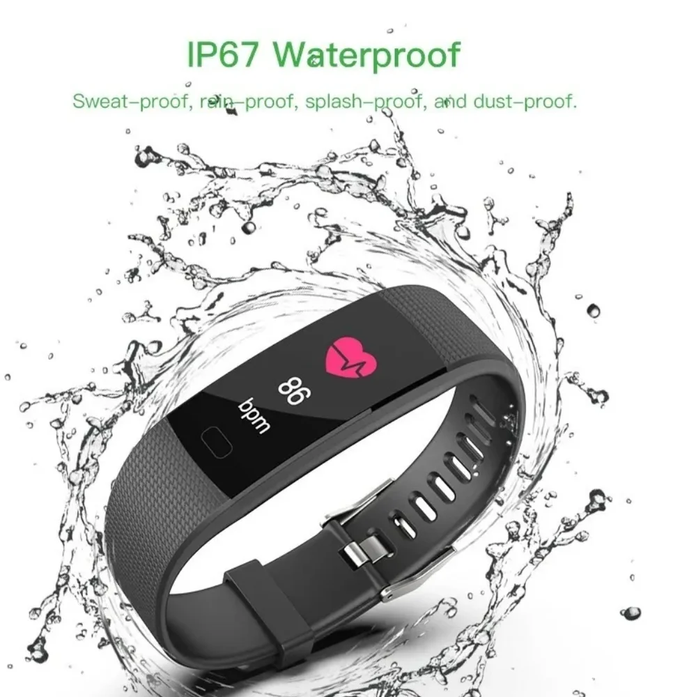 Fitness Tracker Smart Watch Wristband Fitbit Style Activity Monitor-Dark Navy